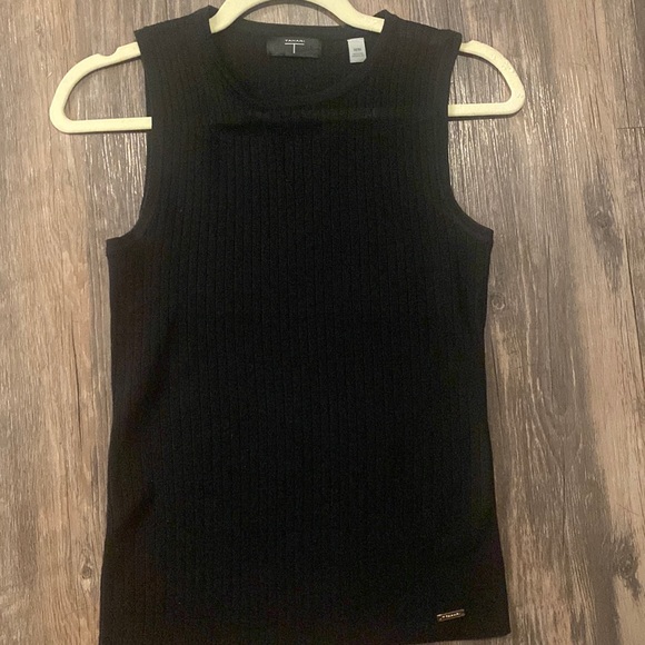 Tahari Black Ribbed Tank - Picture 2 of 4